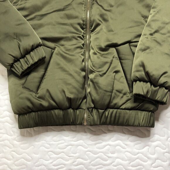 NWT MINKPINK Women’s Moss Bomber Jacket Puffer Coat Moss Army Green XS MINK PINK - Picture 4 of 8